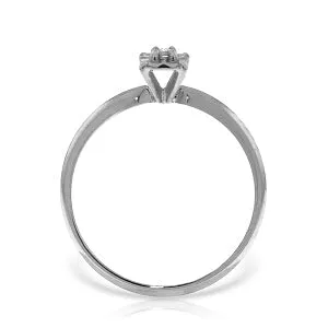 0.03 Carat 14K Solid White Gold Solitaire Ring 0.05 Carat Natural Diamond