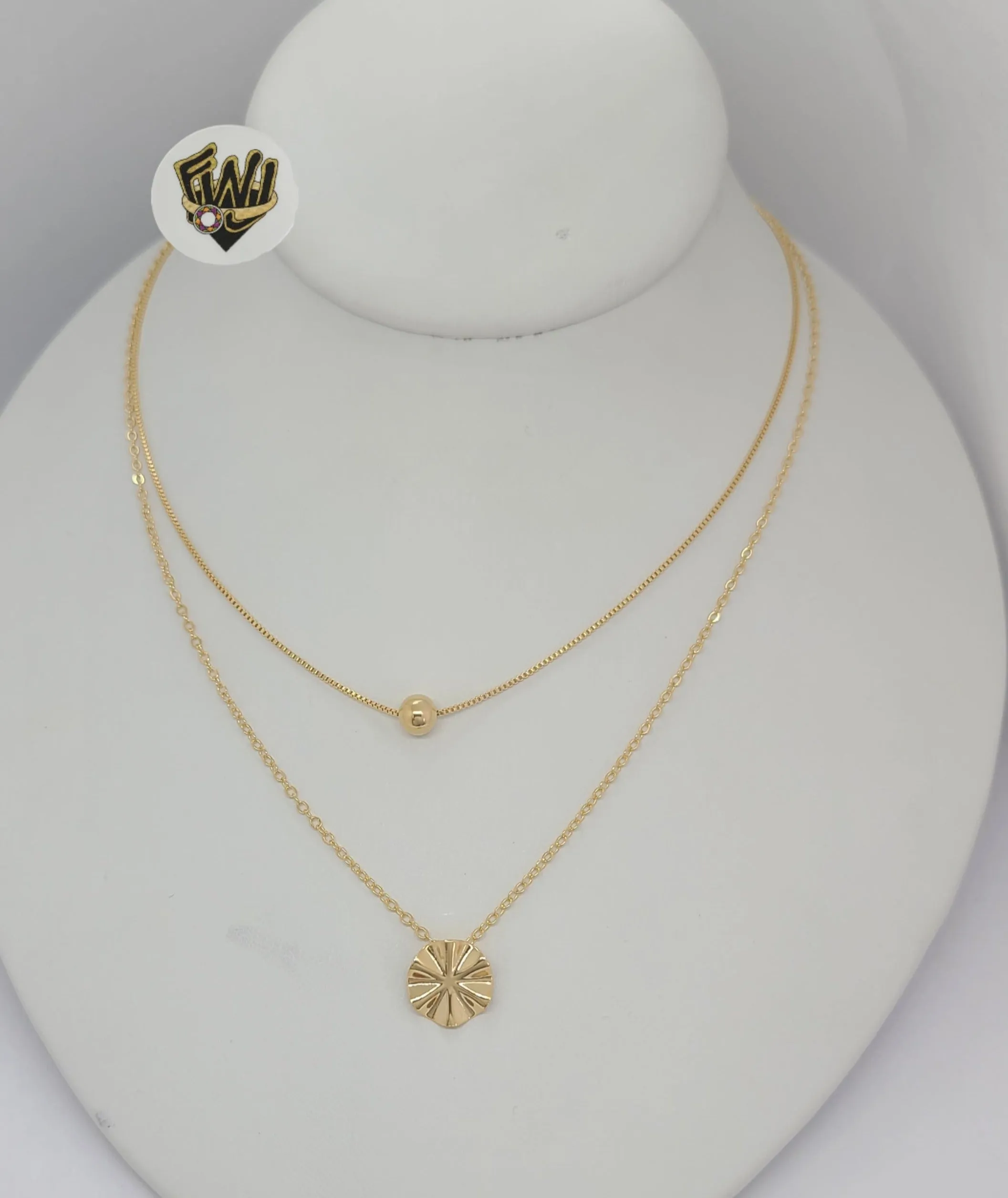 (1-6453-1) Gold Laminate - Layering Charms Necklace - BGF