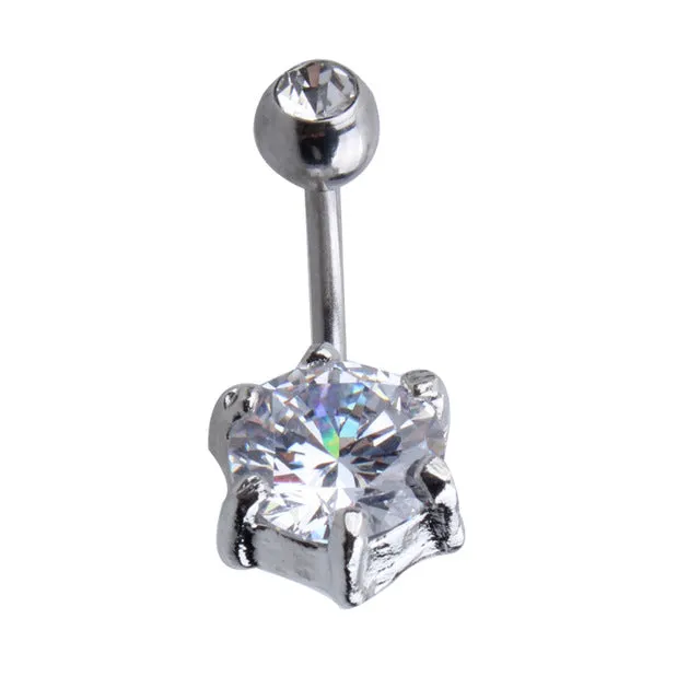 1 pcs 5 Multicolor 316L Surgical Steel Crystal Rhinestone Belly Button Ring Navel Bar Body Piercing Jewelry