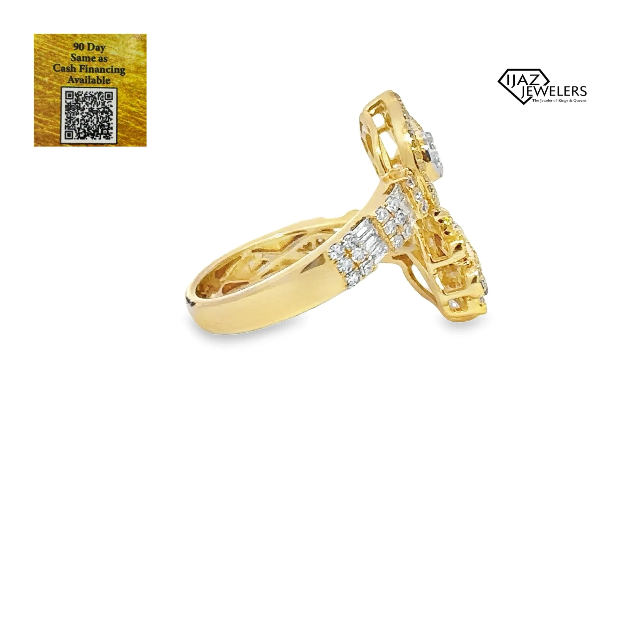 10K gold 1.16 CTW Diamond Hamsa Ring