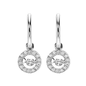 10KT White Gold & Diamond Classic Book Rhythm Of Love Fashion Earrings  - 1/5 ctw