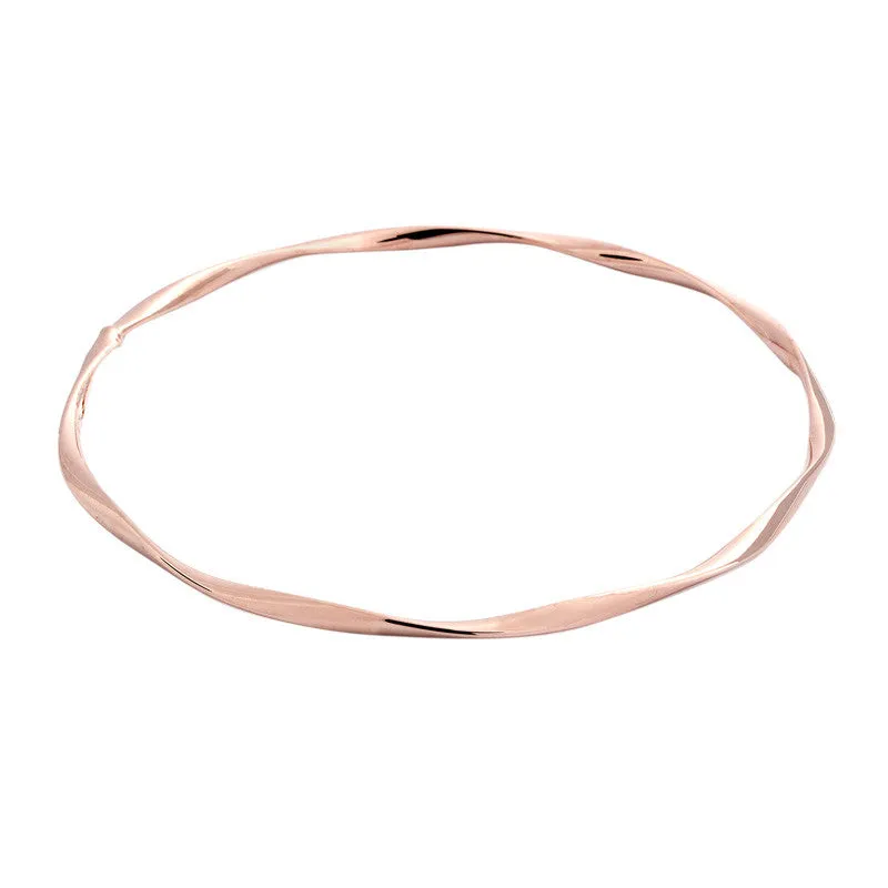 14 Karat Rose Gold Twisted Slip-on Bangle