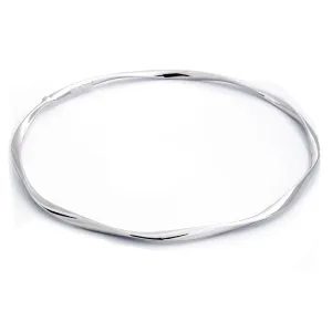 14 Karat White Gold Twisted Slip-on Bangle