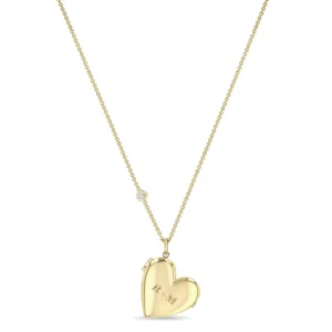 14k 2 Initial Letters Heart Locket Necklace