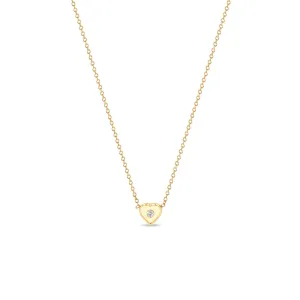 14k Diamond Nugget Heart Pendant Necklace