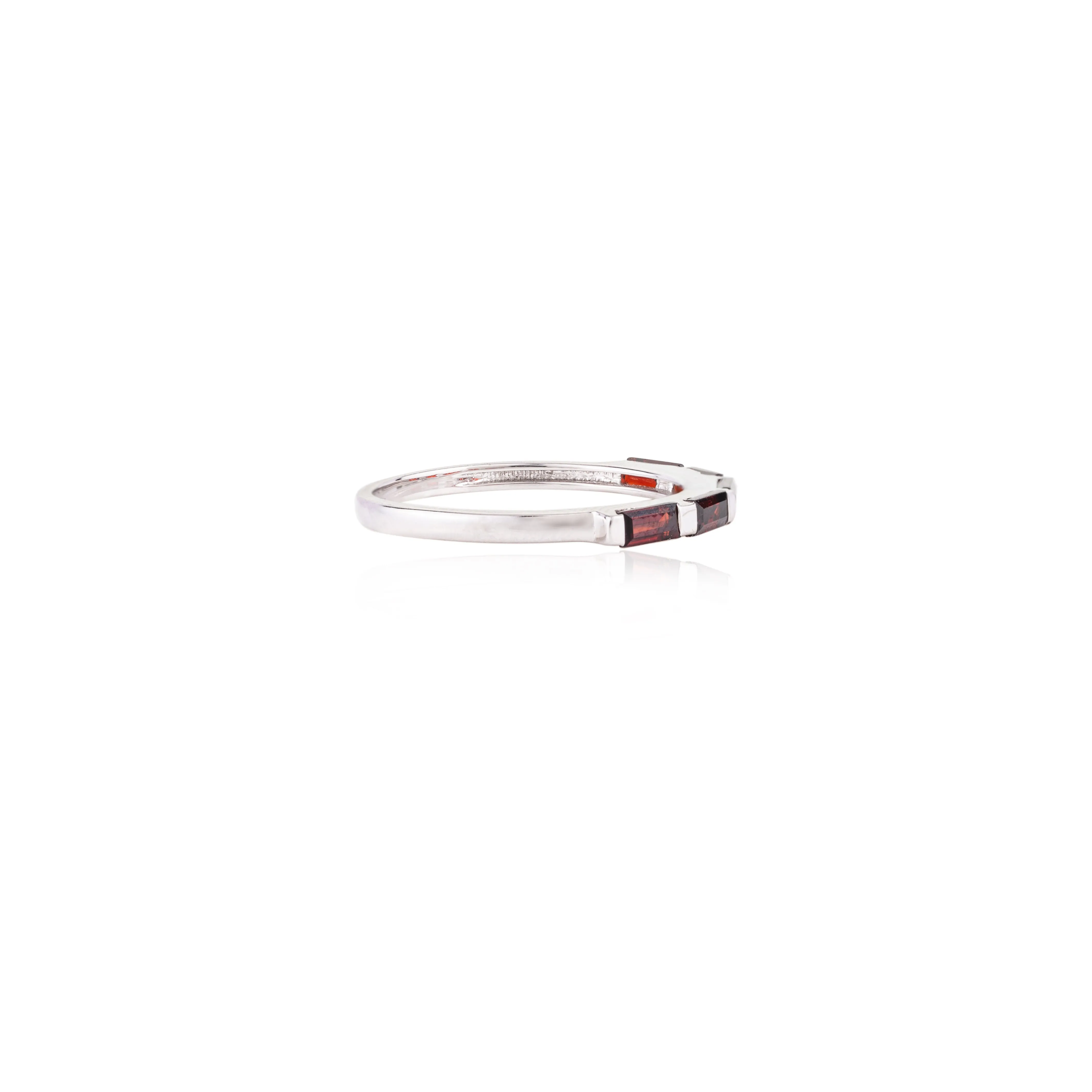 14K Gold Baguette Cut Garnet Half Eternity Band