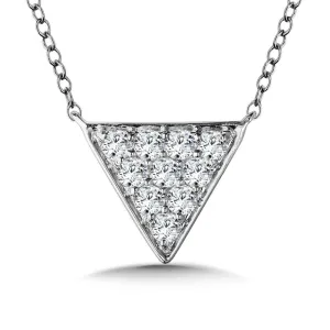 14K White Gold Diamond Fashion Necklace, 0.17 Carat TW