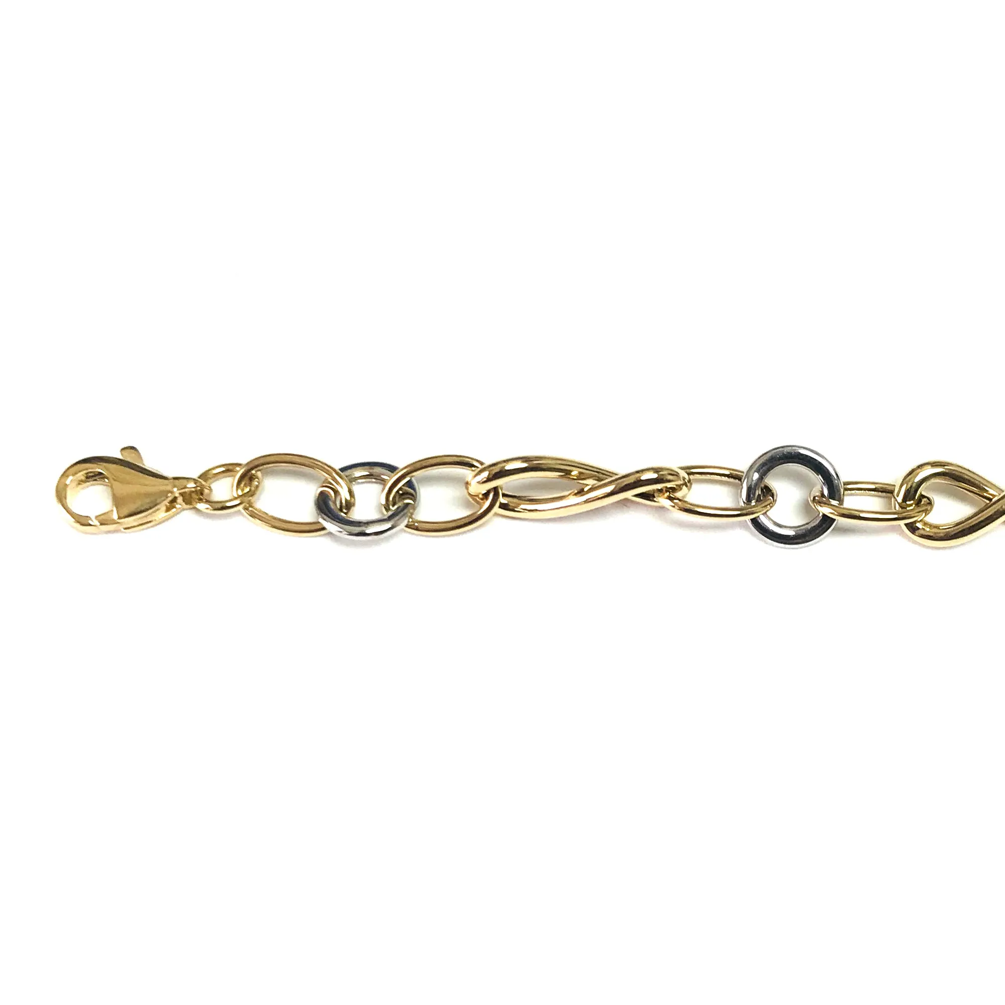 14k Yellow And White Gold Oval And Infinity Links Bracelet, 7,5