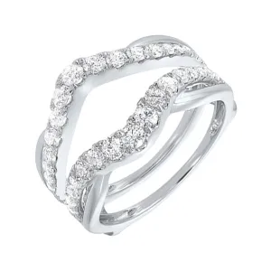 14KT White Gold & Diamond Classic Book Diamond Wraps Fashion Ring    - 1 ctw