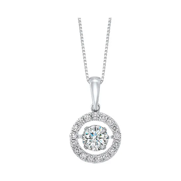 14KT White Gold & Diamond Classic Book Rhythm Of Love Neckwear Pendant  - 3/4 ctw