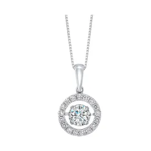 14KT White Gold & Diamond Classic Book Rhythm Of Love Neckwear Pendant  - 3/4 ctw