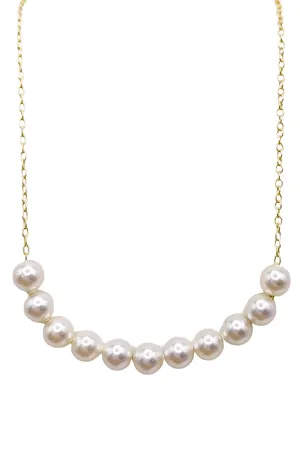 16" Necklace Gold Beaded Bliss 4mm Pearl | E-Newton | RESTOCK