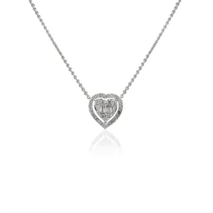 18K Gold Diamond Heart Necklace