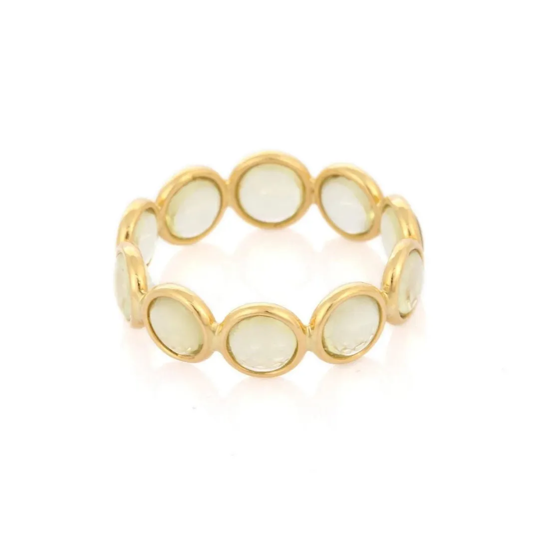 18K Gold Lemon Topaz Eternity Band