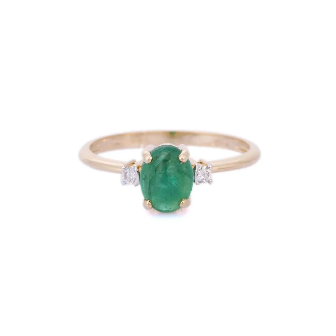 18K Yellow Gold Emerald Ring