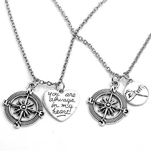 2pcs/Set "No Matter Where" "You're my person" Best Friends Lovers Couples Necklace Jewelry Set