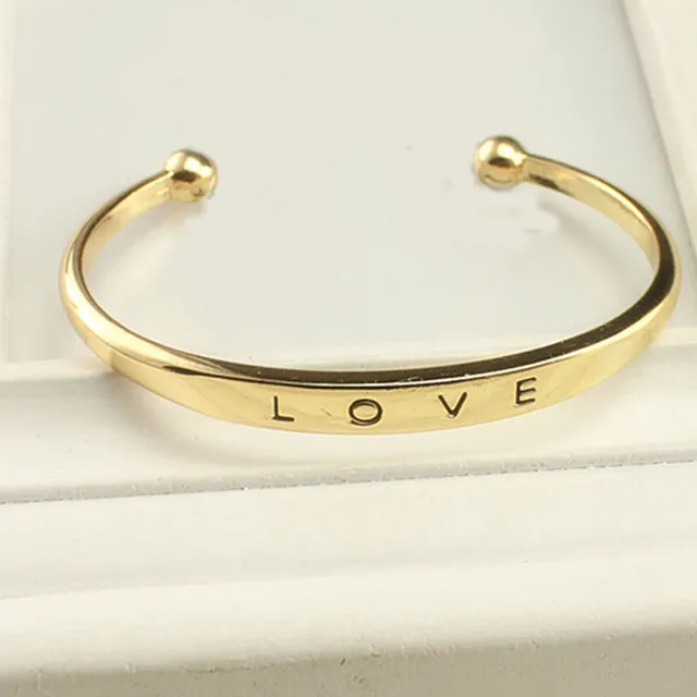 3 Colors Gold Love Bracelet Simple Europe Style Zinc Alloy Bracelets For Women Bangles Jewelry Gifts Free Shipping