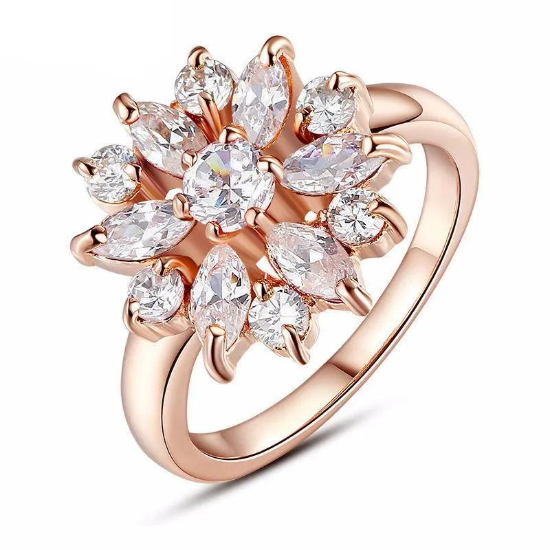 3 Colors Rose Gold Color Bridal with High Quality AAA Zircon Jewelry Set