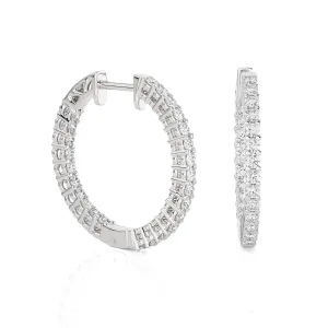 5/8 ctw Round Lab Grown Diamond Inside Out Hoop Earrings