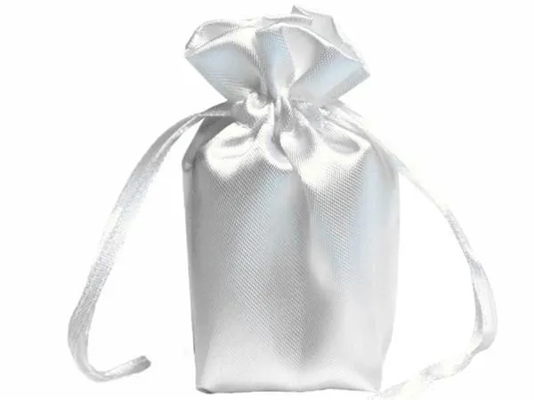 6x9 White Elegant Satin Bags - 12 pcs