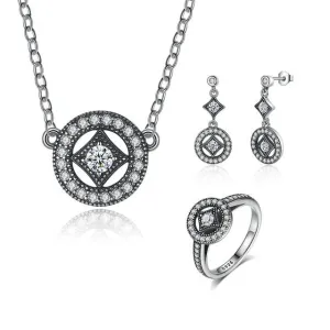 925 Sterling Silver Classic Vintage Allure Jewelry Set