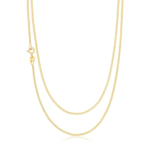 9ct Yellow Gold Silver Filled 45cm Curb 40 Gauge Chain