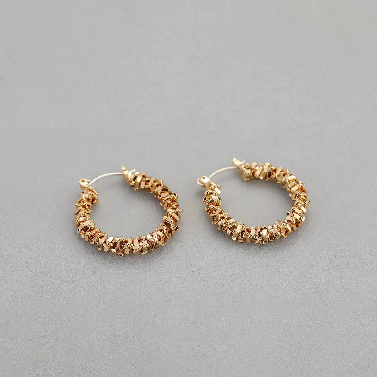 Accessible Luxury Fashion Exaggerated Broken Gold Hoop Elegant Earrings