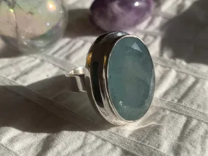 Aquamarine Ansley Ring - Large Oval (US 9.5)