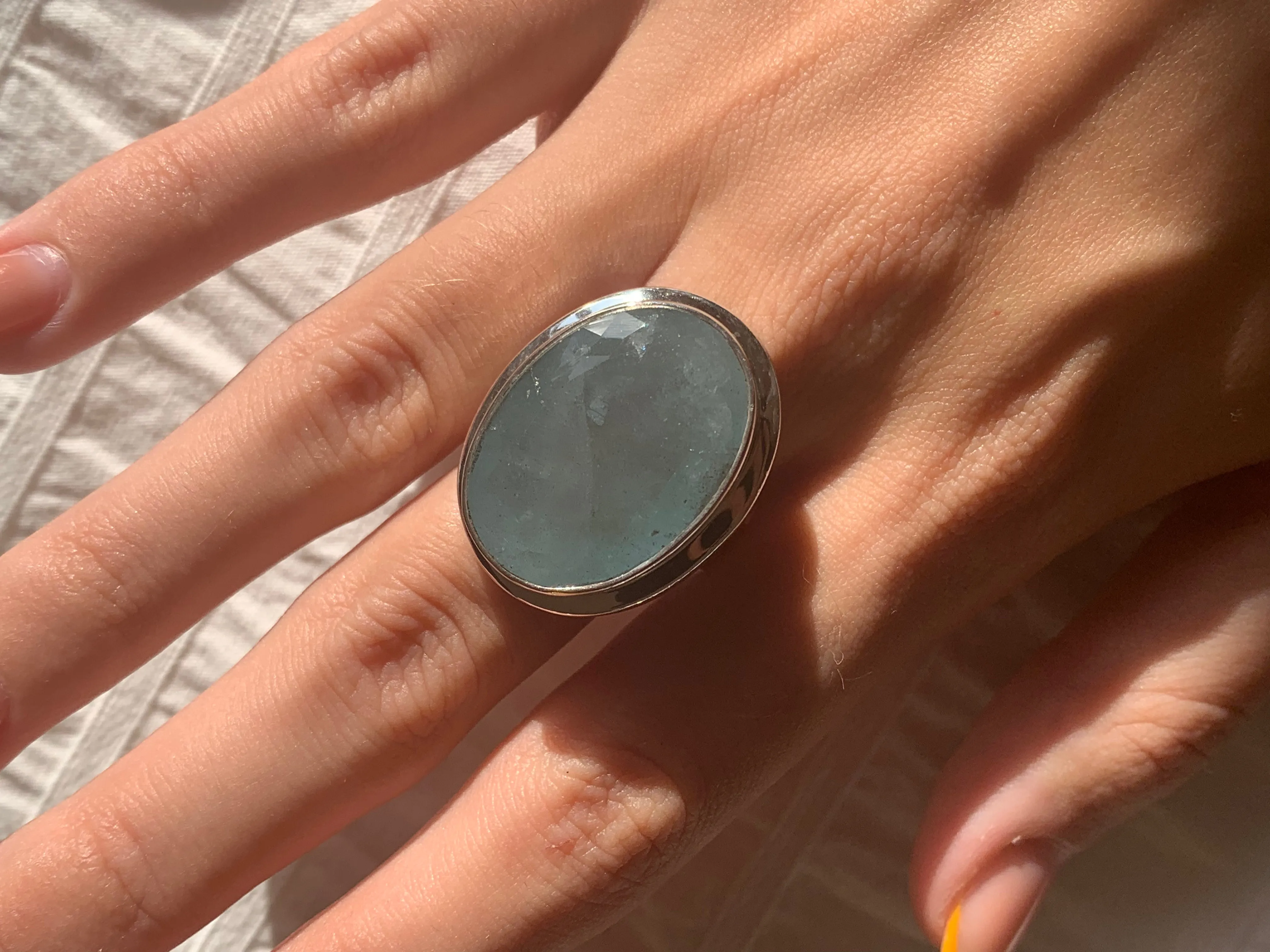 Aquamarine Ansley Ring - Large Oval (US 9.5)