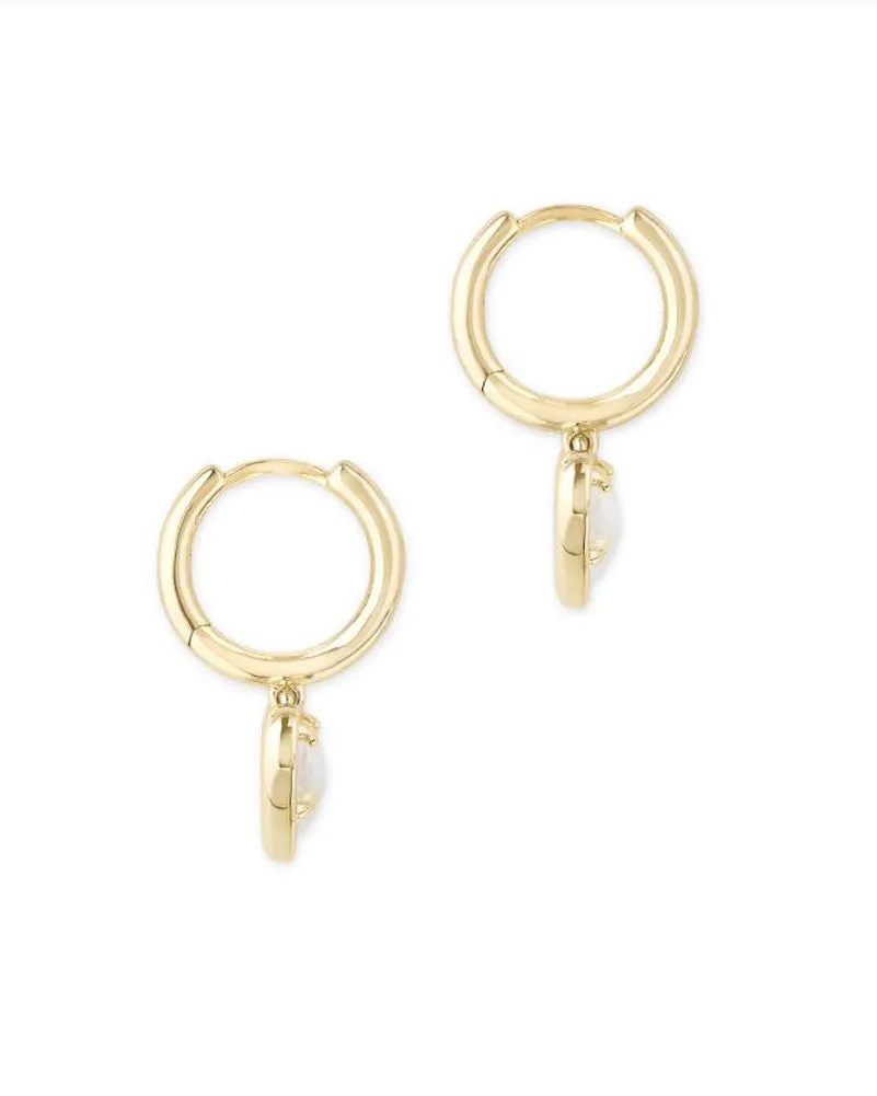 Ari Heart Huggie Earring Gold Dichroic Glass by Kendra Scott