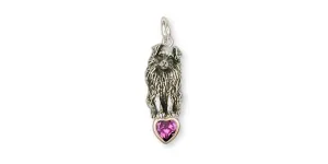 Australian Shepherd Charm Jewelry Sterling Silver Handmade Dog Charm AU8-SC