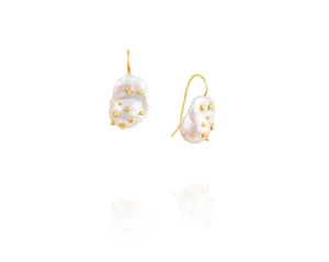 Baroque Freshwater Pearl Camelot Earrings