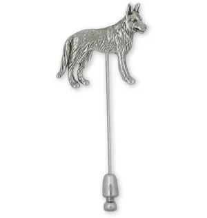 Belgian Malinois Jewelry Sterling Silver Handmade Belgian Malinois Brooch Pin  BMA1-STP