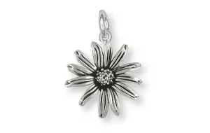 Black Eyed Susan Charm Jewelry Sterling Silver Handmade Flower Charm BES1-C