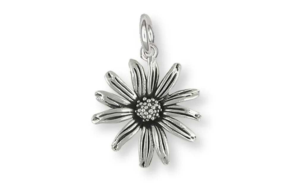 Black Eyed Susan Charm Jewelry Sterling Silver Handmade Flower Charm BES1-C