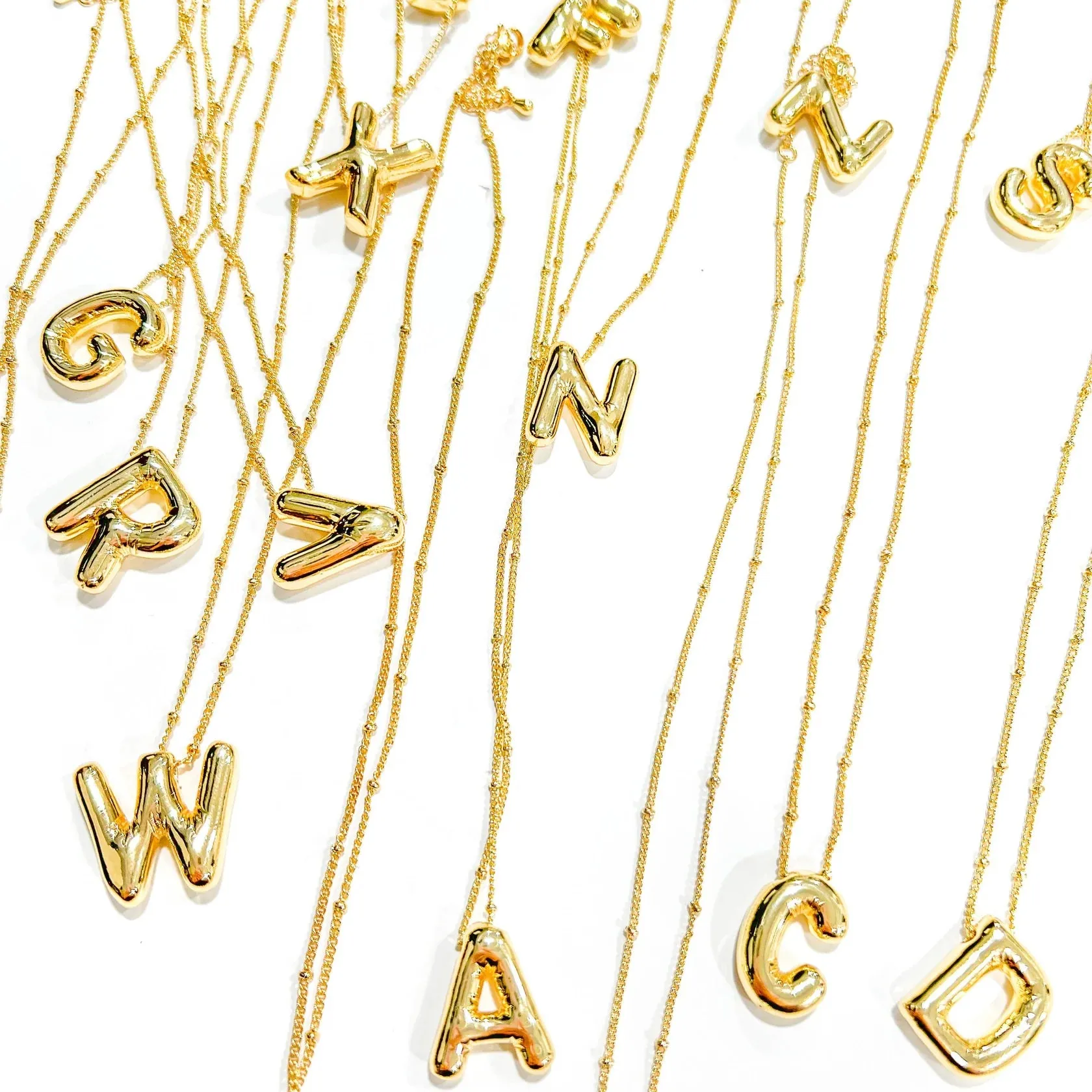 Bubble Initial Necklaces