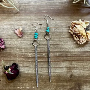 Chic dangle earrings with blue turquoise