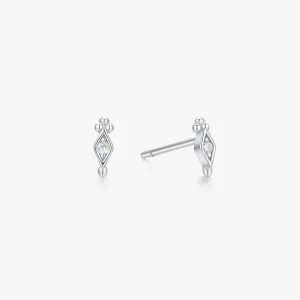 Clear Gem Freya Studs in Silver