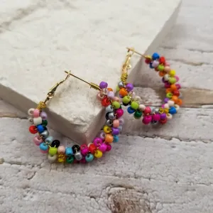 Colorful Seed Beads Hoop Earrings