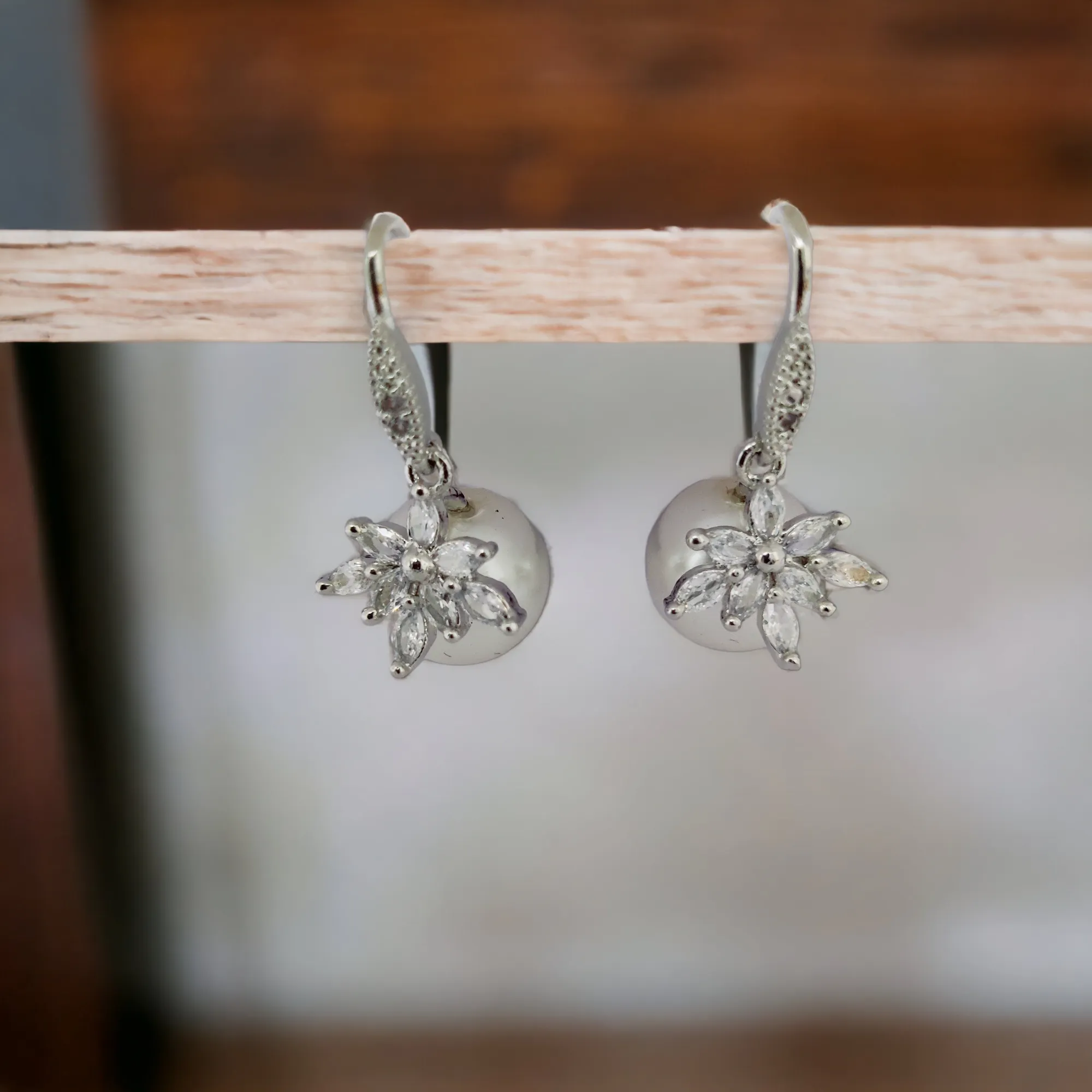 Diamond Essence Earrings in Rhodium White