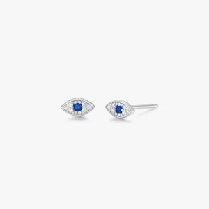 Evil Eye Studs in Silver