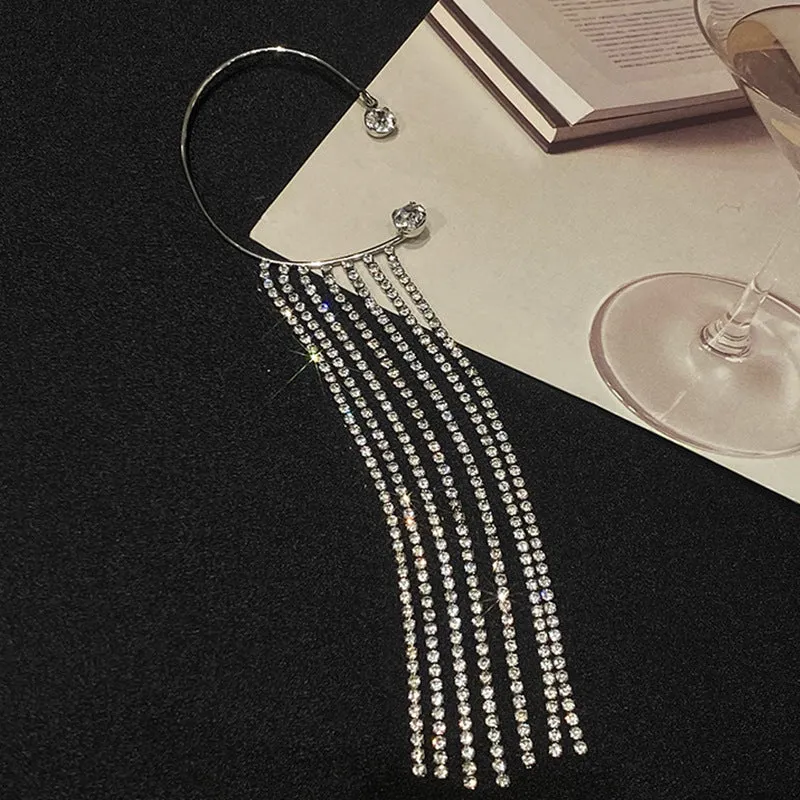 Fashionable And Simple Long Tassel Earrings