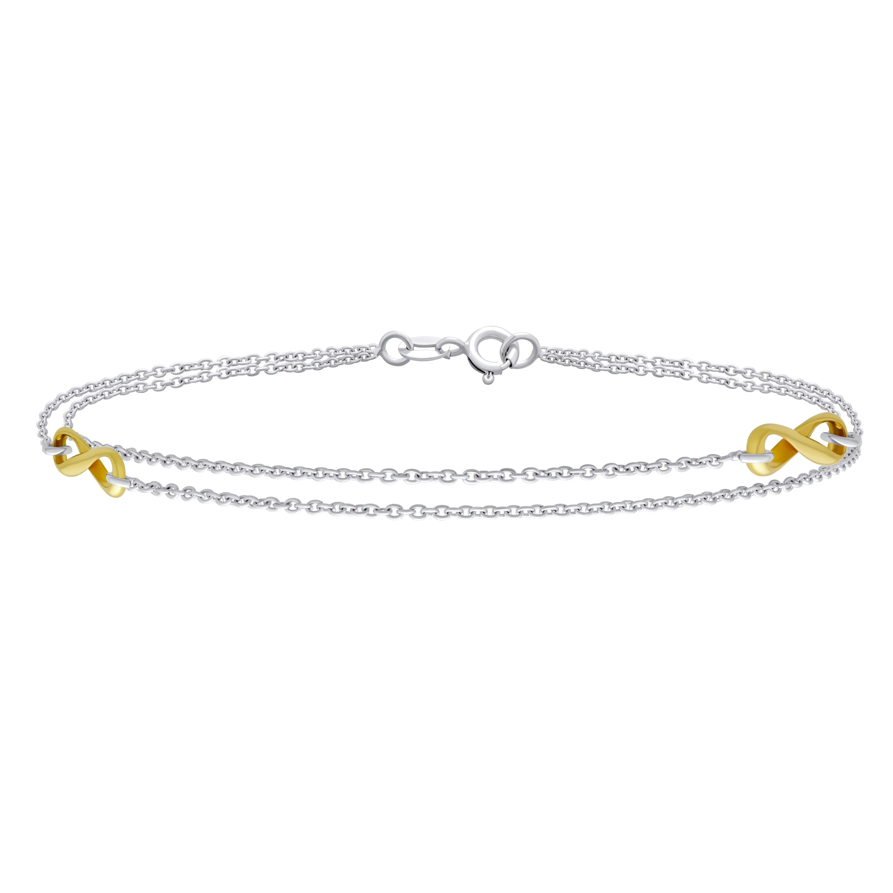 Figure Eight love Knot Infinity Anklet Bracelet .925Sterling Silver