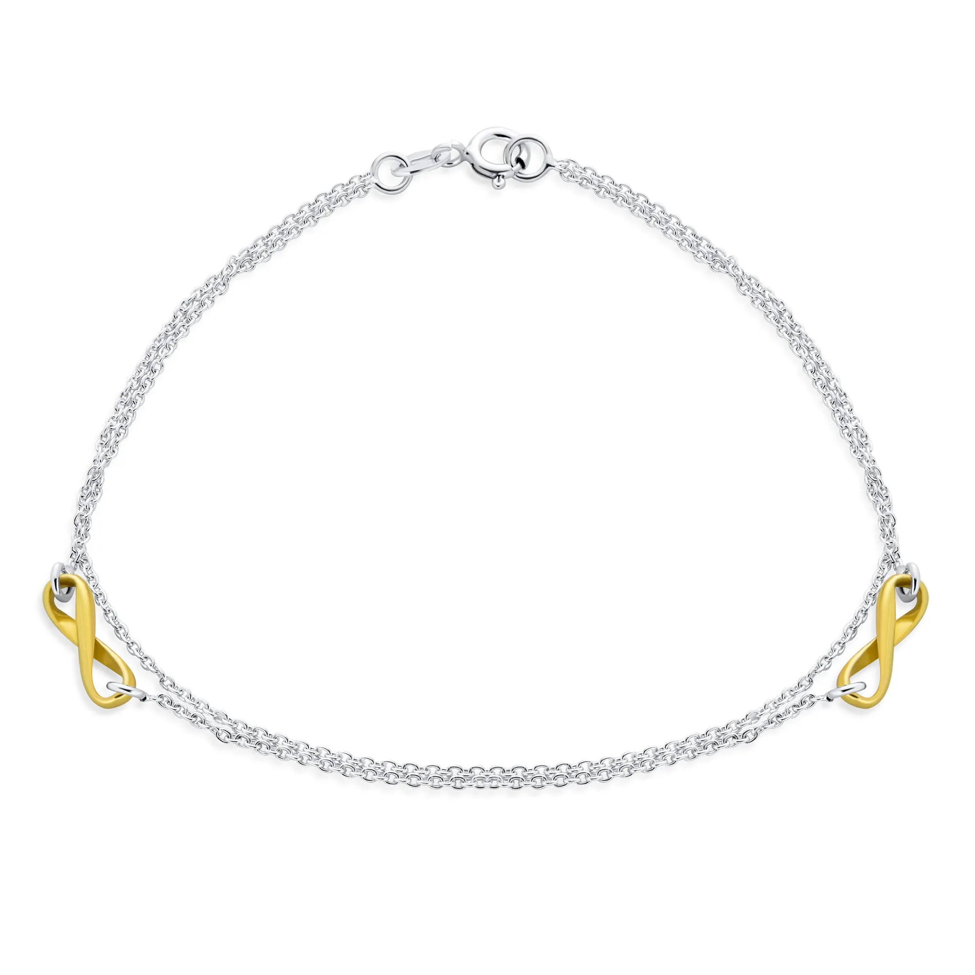 Figure Eight love Knot Infinity Anklet Bracelet .925Sterling Silver