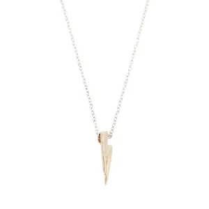 Gold On Silver Razor Necklace