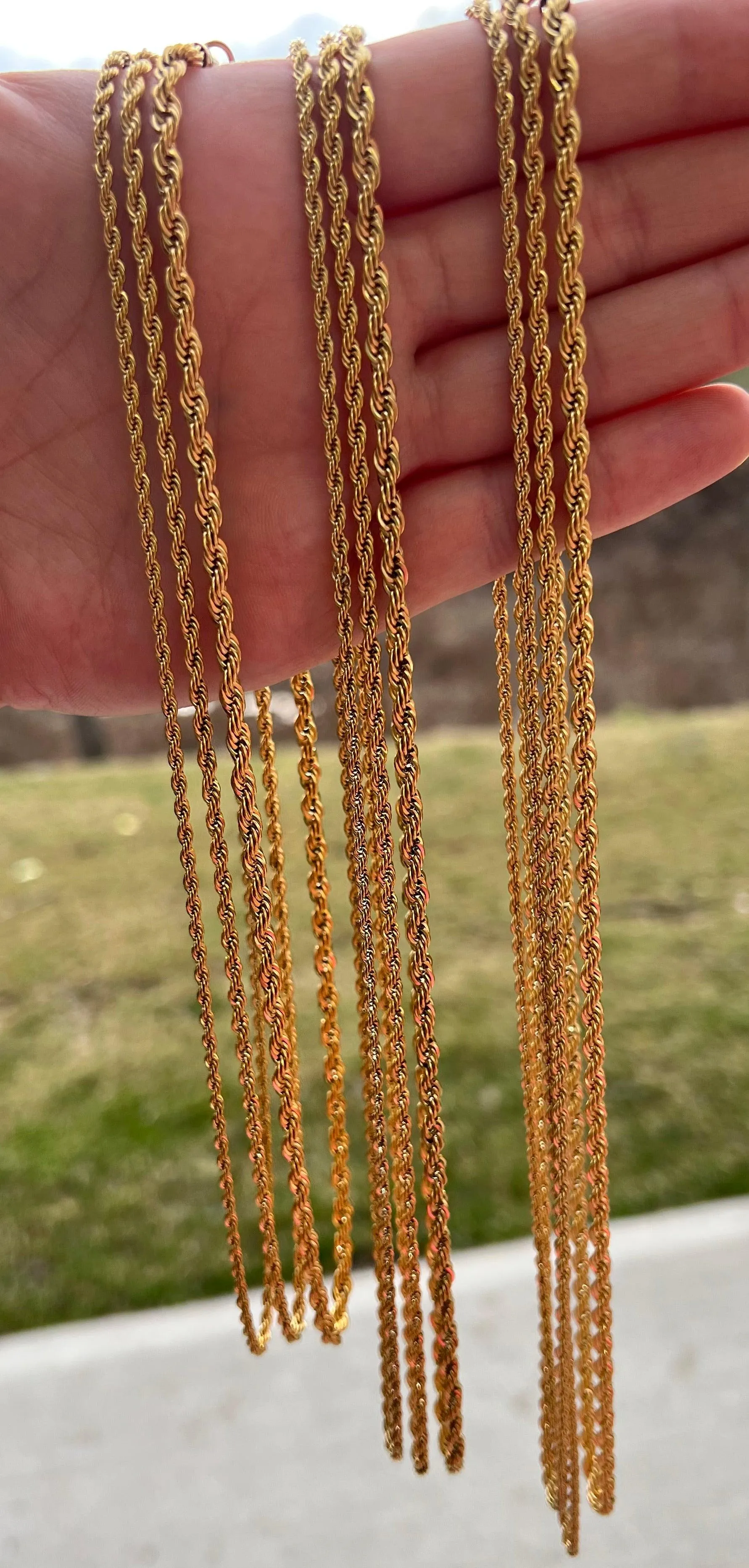 Gold-Plated Stainless-Steel Rope Chain