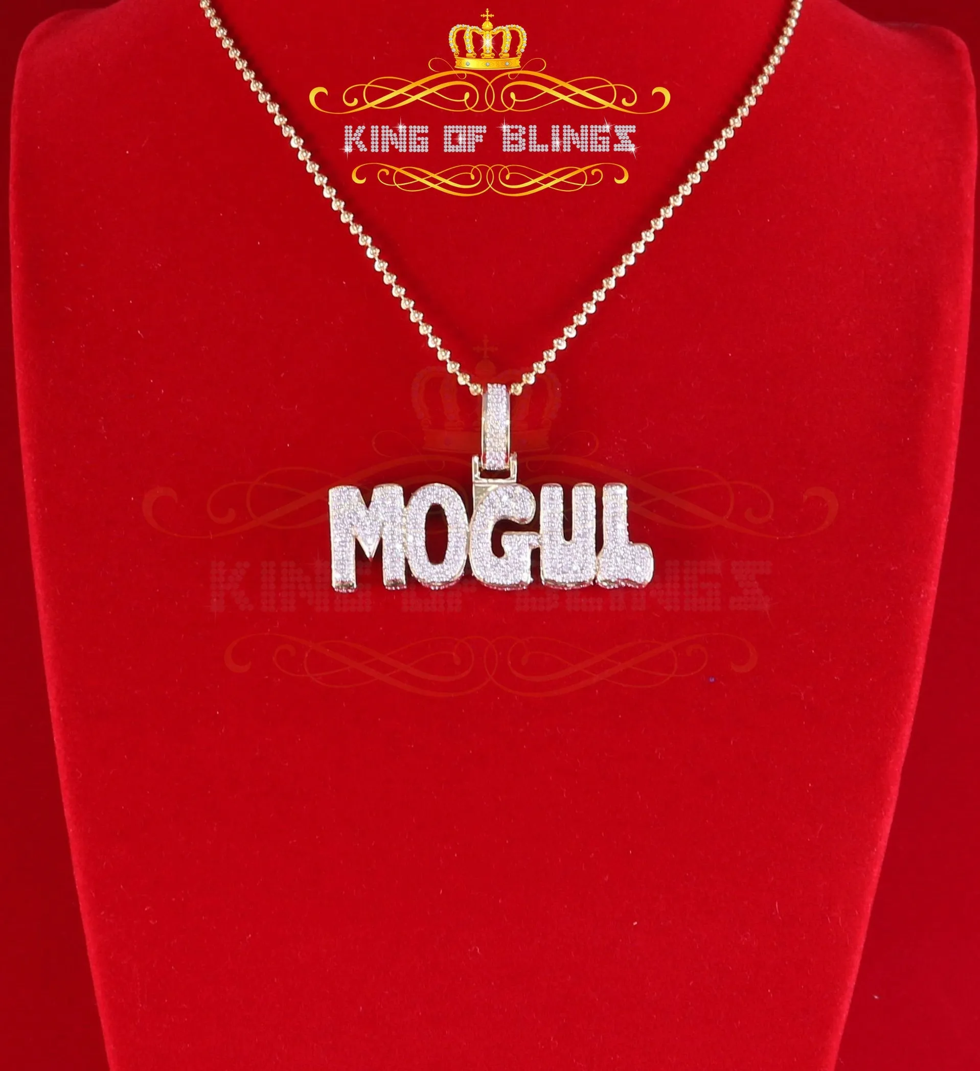 King Of Bling's King of Bling's Yellow Sterling Silver Mogul Pendant with 3.82ct Cubic Zirconia