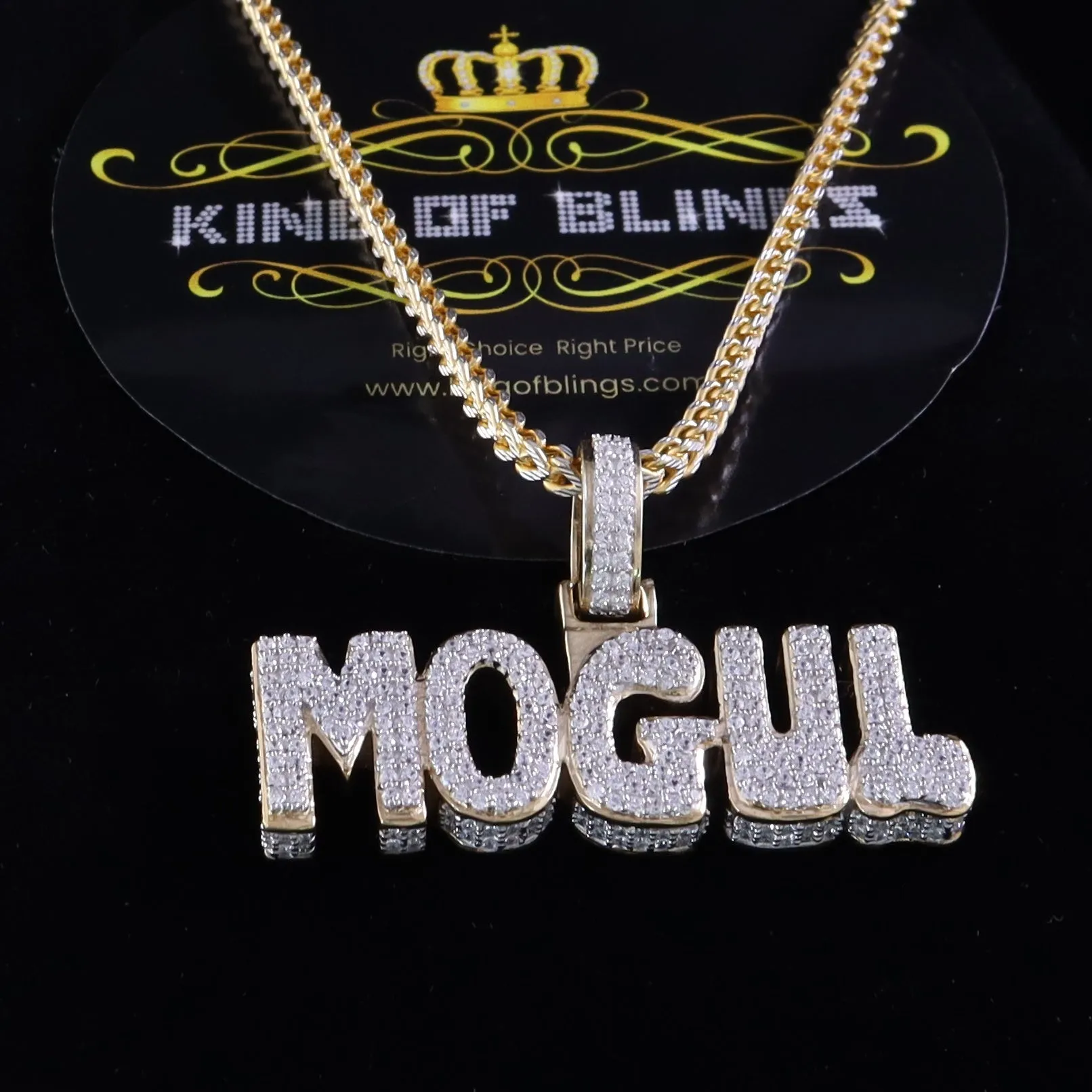 King Of Bling's King of Bling's Yellow Sterling Silver Mogul Pendant with 3.82ct Cubic Zirconia