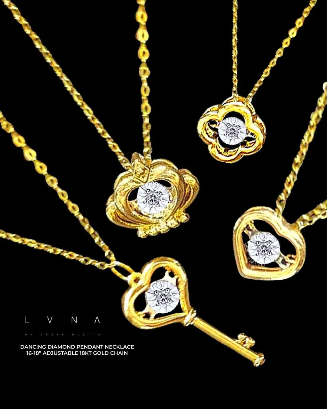 #LoveLVNA | Classic Golden Dancing Diamond Necklace 18kt 18”