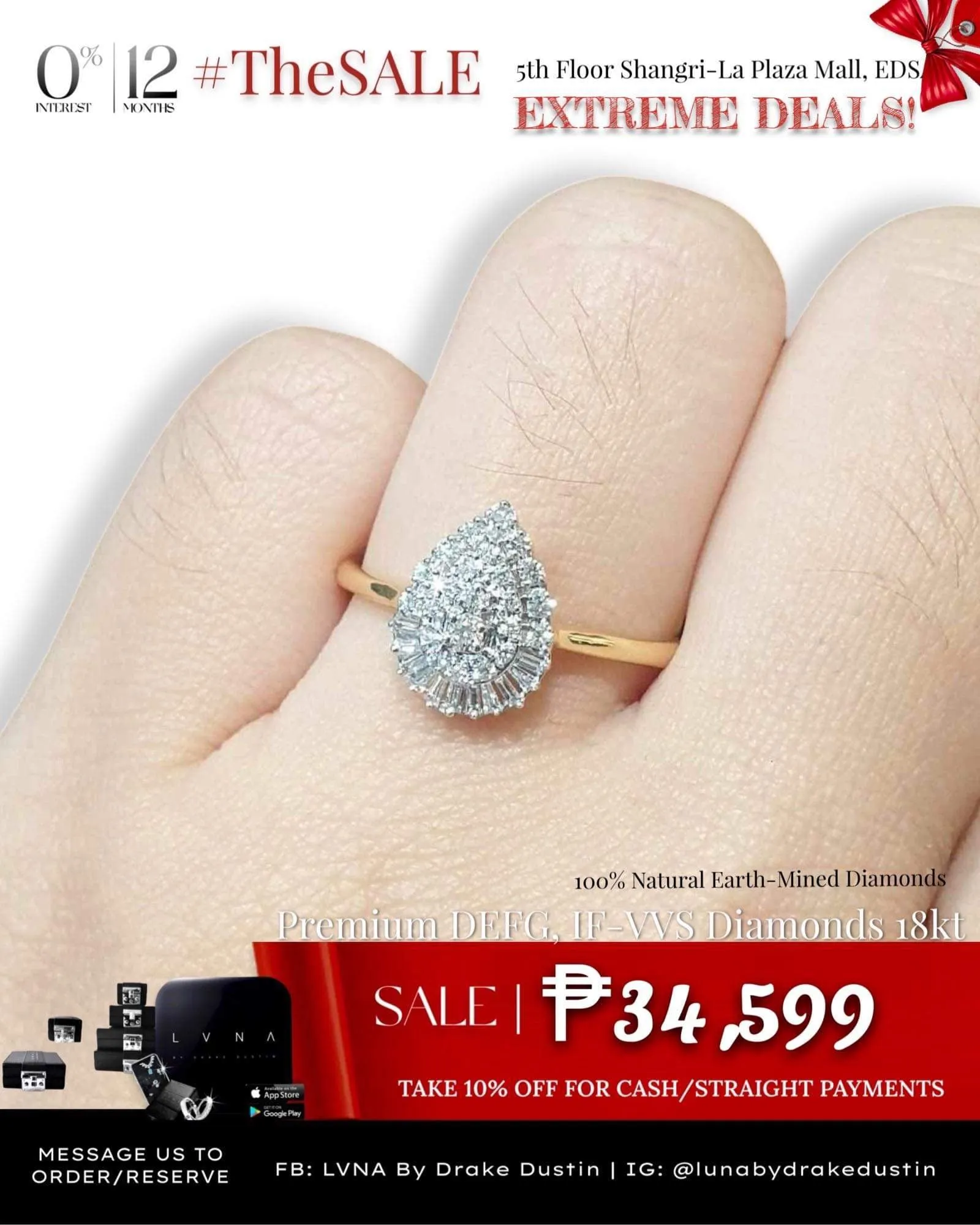 #LVNA2024 | Golden Pear Paved Diamond Ring 18kt